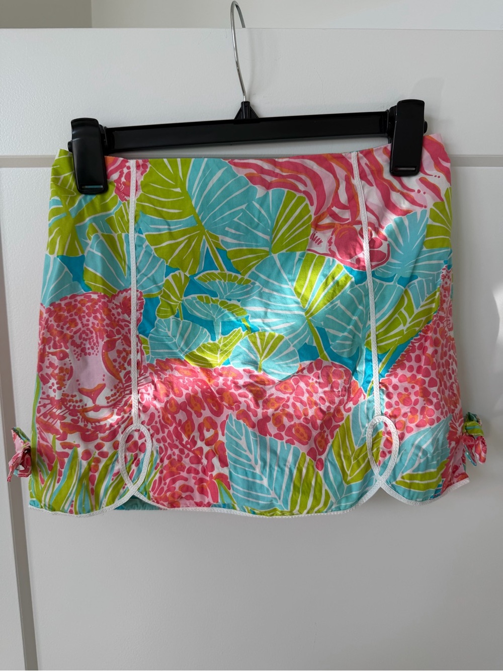 Lilly Pulitzer Pink, Turquoise & Lime Tropical Mini Skort Girls Size 14 - Bx2